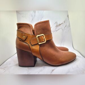 NakedFeet Leilani Leather Bootie Brown Buckle Ankle Boot Western Boho Gypsy 9.5